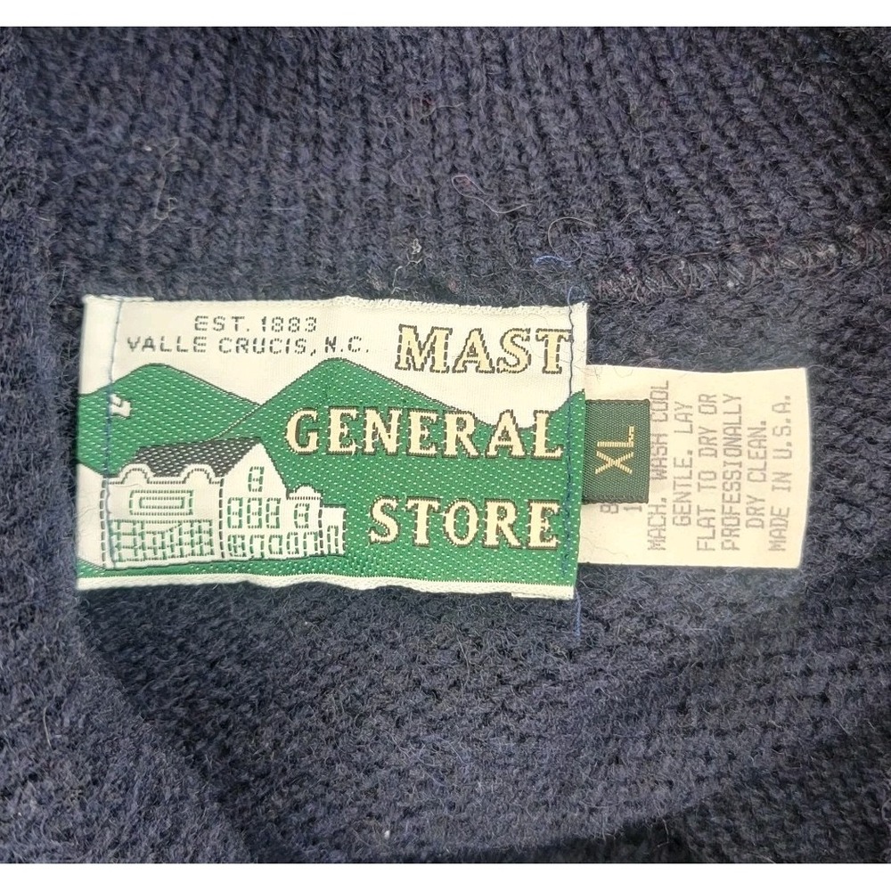 Mast General Store Mens Sweater Wool Shawl Collar Size XL Grandpa Fisherman - Picture 4 of 8